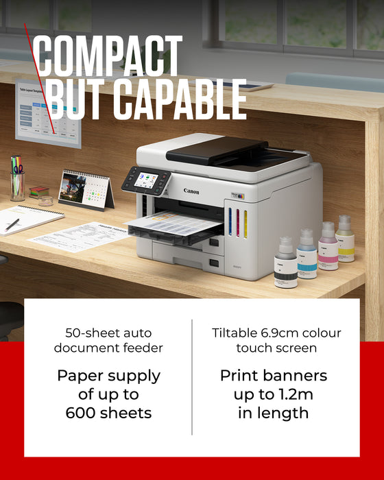 Canon MAXIFY GX7150, Inkjet, Colour printing, 600 x 1200 DPI, A4, Direct printing, Black, White