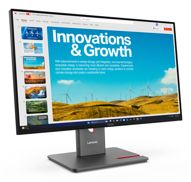 Lenovo ThinkVision P24QD-40 Monitor, 60.5 cm (23.8"), 2560 x 1440 pixels, Wide Quad HD, LED, 6 ms, Black