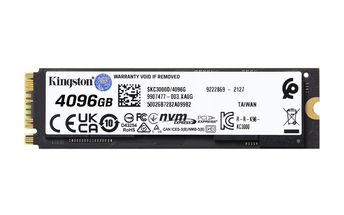 Kingston Technology 4096G KC3000 M.2 2280 NVMe SSD, 4 TB, M.2, 7000 MB/s
