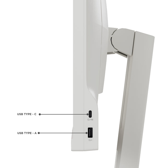 Lenovo C24d-20, 61 cm (24"), 1920 x 1200 pixels, Full HD, LED, 7 ms, Grey, White