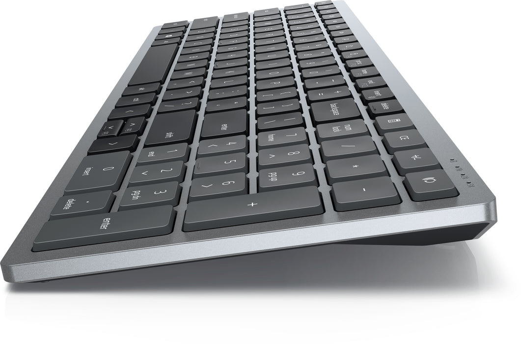 DELL KB740, Full-size (100%), Wireless, RF Wireless + Bluetooth, Scissor key switch, QWERTY, Grey, Black