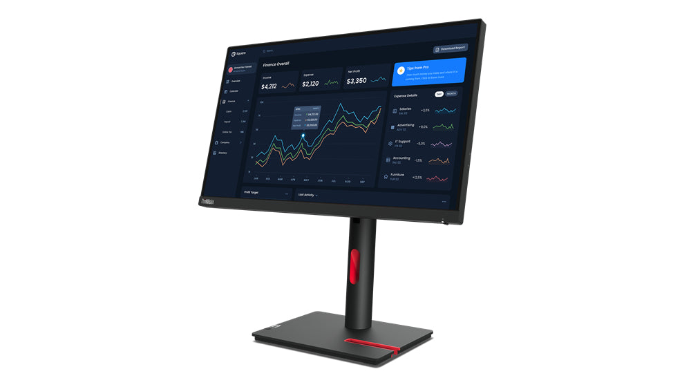 Lenovo ThinkVision T22i-30, 54.6 cm (21.5"), 1920 x 1080 pixels, Full HD, LED, 6 ms, Black