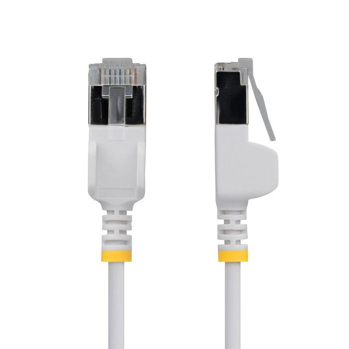 StarTech.com 2m White Ultra Slim Cat6A Ethernet Cable, Snagless, FTP, Pure Bare Copper Wire, 34AWG Slim RJ45 Network Patch Cord, Individually Tested, 2 m, Cat6a, U/FTP (STP), RJ-45, RJ-45, White