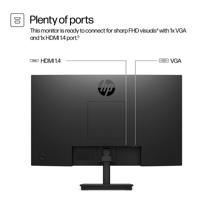 HP Series 3 Pro 23.8 inch FHD Monitor - 324pv, 60.5 cm (23.8"), 1920 x 1080 pixels, Full HD, LCD, 5 ms, Black