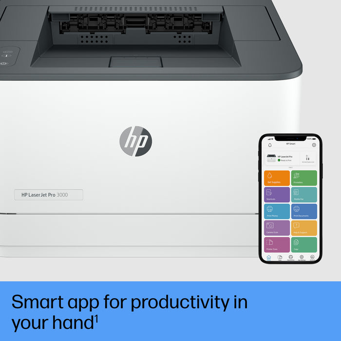 HP LaserJet Pro 3002dw Wireless Black and white Printer, Duplex, Laser, 1200 x 1200 DPI, A4, 33 ppm, Duplex printing, Grey, White