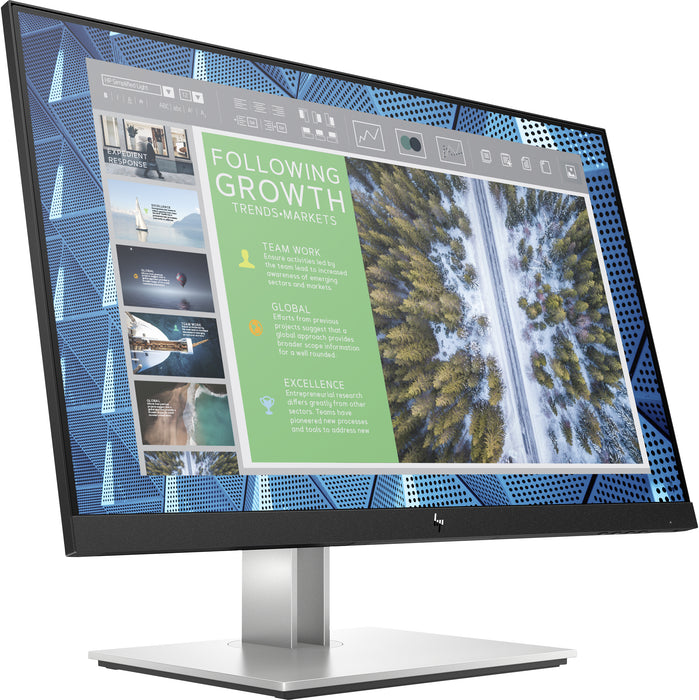 HP E-Series E24q G4, 60.5 cm (23.8"), 2560 x 1440 pixels, Quad HD, 5 ms, Black, Silver