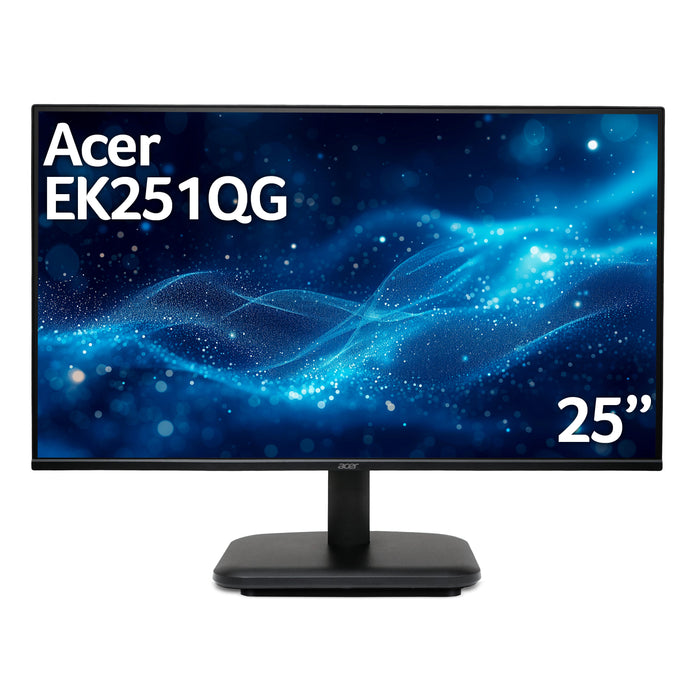 Acer EK1 EK251QG 24.5" - Full HD (1920x1080), IPS, 120Hz 1Ms, ZeroFrame, VGA, HDMI Monitor, 62.2 cm (24.5"), 1920 x 1080 pixels, Full HD, LED, 1 ms, Black