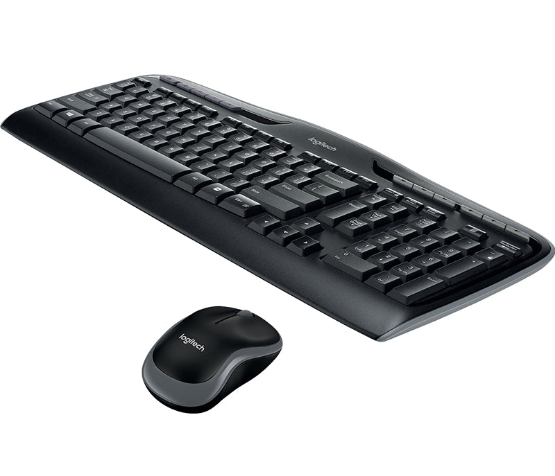 Logitech Wireless Combo MK330, Full-size (100%), Wireless, USB, QWERTY, Black, Mouse included