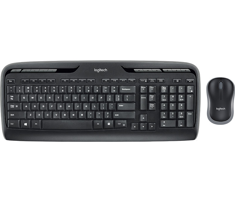 Logitech Wireless Combo MK330, Full-size (100%), Wireless, USB, QWERTY, Black, Mouse included