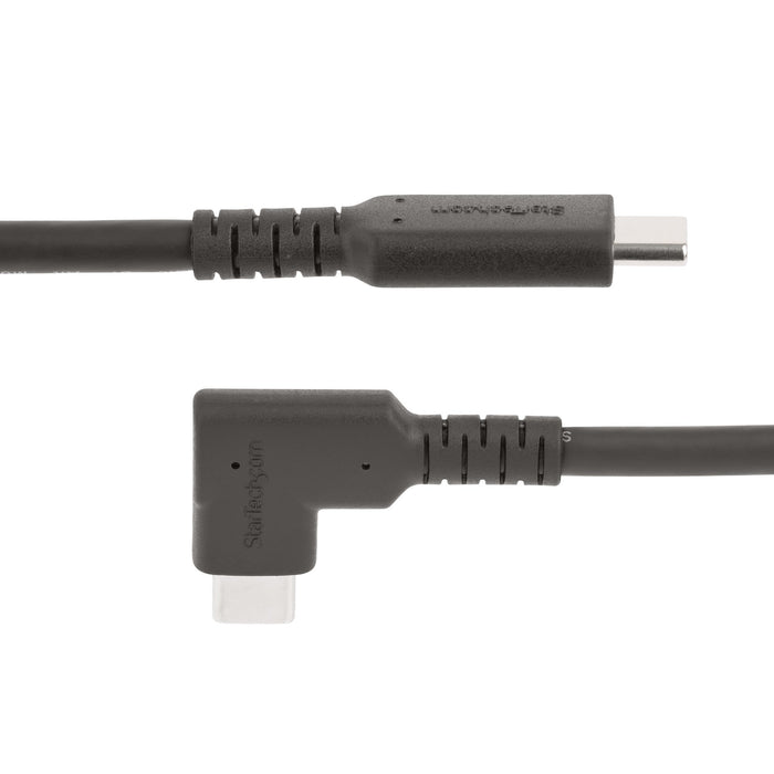 StarTech.com 3ft (1m) USB-C Cable, Right-Angled, USB 10Gbps, 100W (5A) Power Delivery, 8K 60Hz / 4K 144Hz DP Alt Mode, Rugged USB C Cord - Thunderbolt Compatible, 1 m, USB C, USB C, USB 3.2 Gen 2 (3.1 Gen 2), 10 Gbit/s, Black