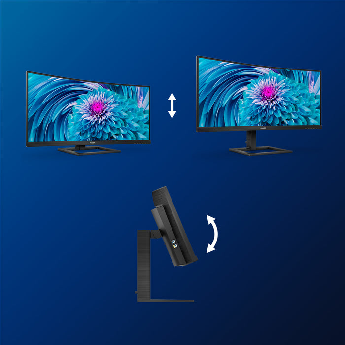 Philips E Line 346E2CUAE/00, 86.4 cm (34"), 3440 x 1440 pixels, Wide Quad HD+, LCD, 4 ms, Black