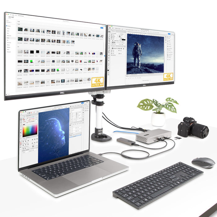 StarTech.com Universal USB4 & Thunderbolt 4 Docking Station, Quad Display on Windows, Dual Display on MacBook, HDMI DP Dock with 100W Laptop Charging, Wired, Thunderbolt 4, 98 W, 3.5 mm, 10,100,1000,2500 Mbit/s, 2.5GBASE-T, 10BASE-T, 100BASE-T, 1000BASE-T