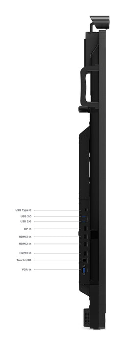 Lenovo ThinkVision T65, 165.1 cm (65"), 3840 x 2160 pixels, 4K Ultra HD, LED, 8 ms, Black