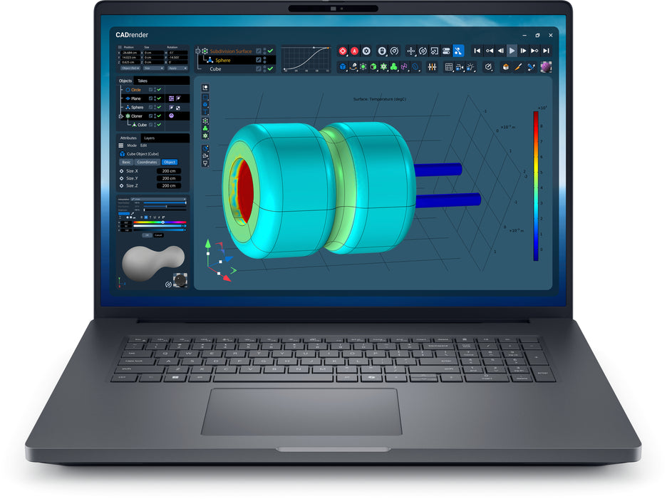 DELL Pro Max 18 Plus MB18250, Intel Core Ultra 7, 45.7 cm (18"), 2560 x 1600 pixels, 32 GB, 1 TB, Windows 11 Pro