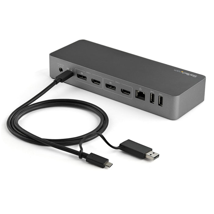 StarTech.com 3.3ft (1m) USB-C Cable with USB-A Adapter Dongle, USB 10Gbps/5Gbps, 100W (5A) PD, 8K 60Hz / 4K 144Hz DP Alt Mode - Thunderbolt Compatible, 1 m, USB C, USB C, USB 3.2 Gen 2 (3.1 Gen 2), 10 Gbit/s, Black