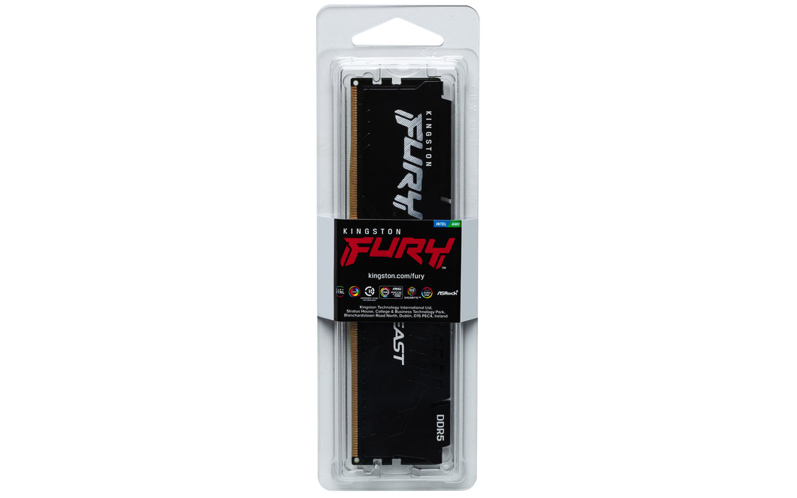 Kingston Technology FURY Beast 32GB 5600MT/s DDR5 CL36 DIMM Black, 32 GB, 1 x 32 GB, DDR5, 288-pin DIMM