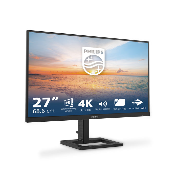 Philips 1000 series 27E1N1800AE/00, 68.6 cm (27"), 3840 x 2160 pixels, 4K Ultra HD, LED, 4 ms, Black