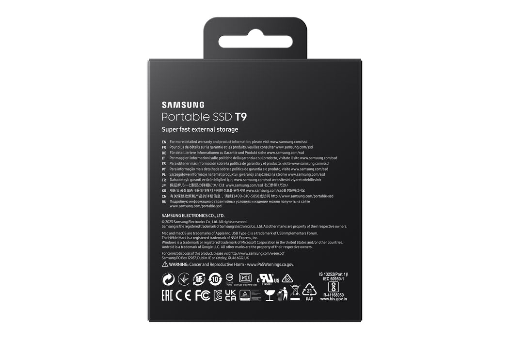 Samsung MU-PG4T0B, 4 TB, USB Type-C, USB 3.2 Gen 2x2, 2000 MB/s, Password protection, Black