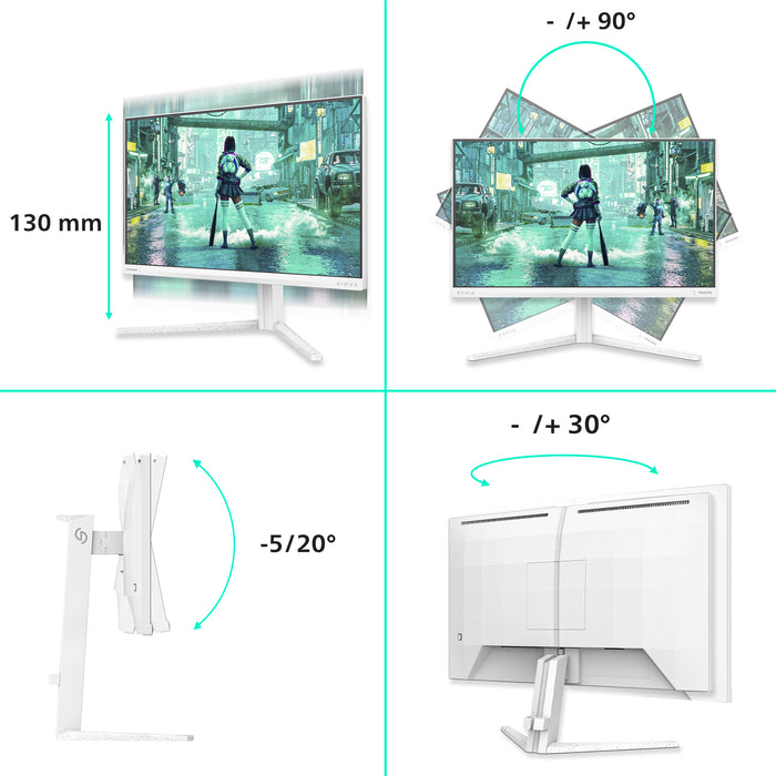 Philips Evnia 3000 24M2N3201P/00, 60.5 cm (23.8"), 1920 x 1080 pixels, Full HD, LCD, 1 ms, White