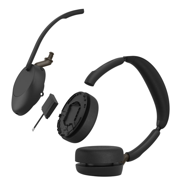Jabra Evolve3 65 UC - USB-A with Dongle - Stereo, Wireless, Office/Call center, 20 - 20000 Hz, 131 g, Headset, Black