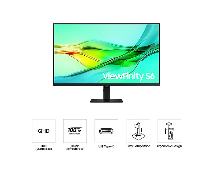 Samsung LS32D600UAU, 81.3 cm (32"), 2560 x 1440 pixels, Quad HD, 5 ms, Black