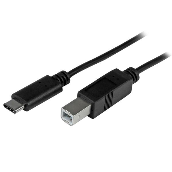 StarTech.com 6.6ft (2m) USB-B to USB-C Cable, Data Cord, USB 2.0, USB-C Data Transfer Cable, 2 m, USB C, USB B, USB 2.0, Male/Male, Black