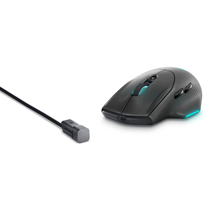 Alienware AW620M, Right-hand, Optical, RF Wireless + USB Type-C, 26000 DPI, Black
