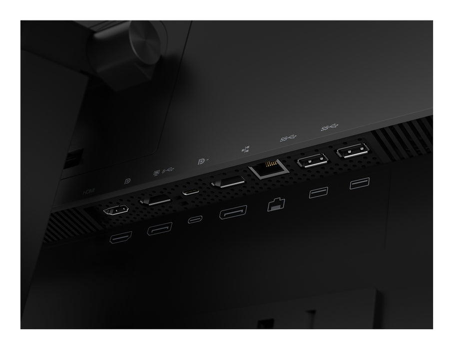 Lenovo ThinkVision P24h-2L + MC 50, 60.5 cm (23.8"), 2560 x 1440 pixels, Quad HD, LED, 6 ms, Black