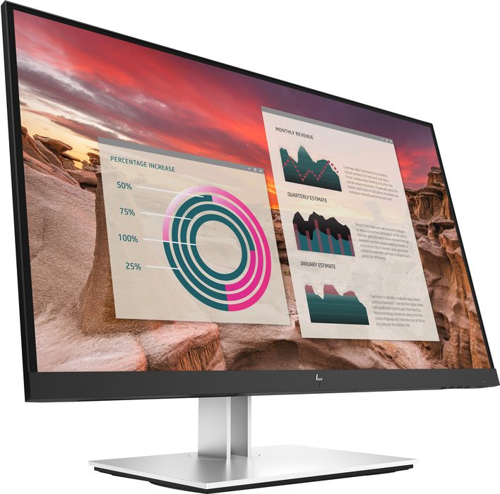HP E27u G4 QHD USB-C Monitor, 68.6 cm (27"), 2560 x 1440 pixels, Quad HD, LED, 5 ms, Black, Silver