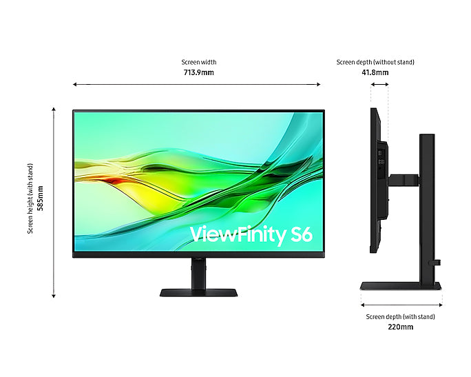 Samsung LS32D600UAU, 81.3 cm (32"), 2560 x 1440 pixels, Quad HD, 5 ms, Black