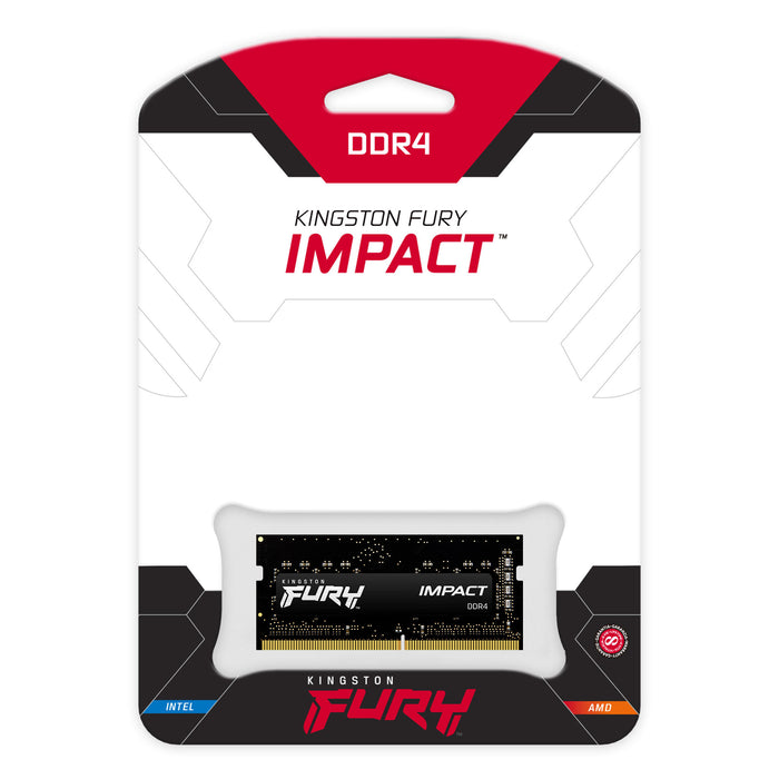 Kingston Technology FURY 16GB 3200MT/s DDR4 CL20 SODIMM Impact, 16 GB, 1 x 16 GB, DDR4, 260-pin SO-DIMM