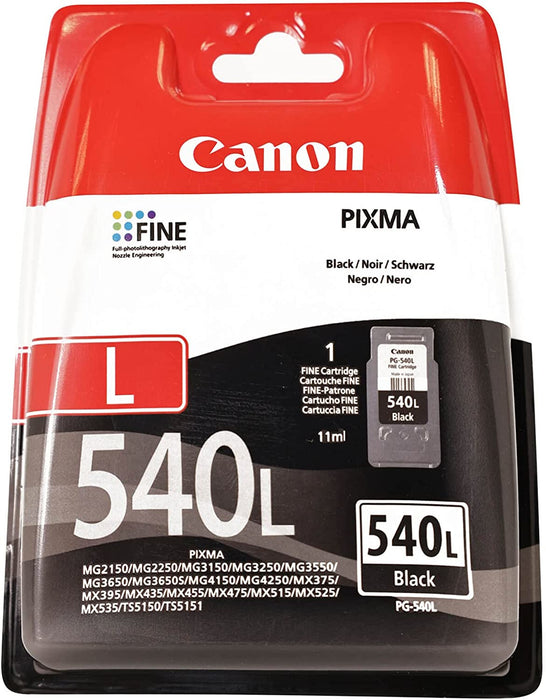 Canon PG-540L, Standard Yield, Black, 11 ml, 1 pc(s), 300 pages, Single pack