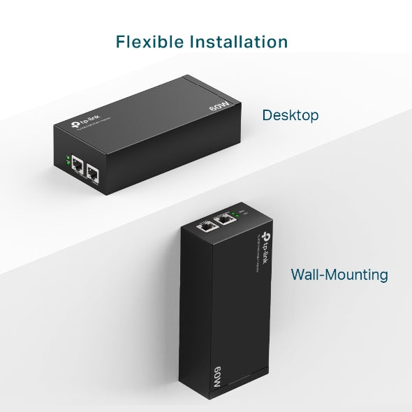 TP-Link Omada PoE++ Injector Adapter, Gigabit Ethernet, 10,100,1000 Mbit/s, 10/100/1000, IEEE 802.3ab, IEEE 802.3af, IEEE 802.3at, IEEE 802.3bt, IEEE 802.3i, IEEE 802.3u, Cat3, Cat4, Cat5, Cat5e, Cat6, Black