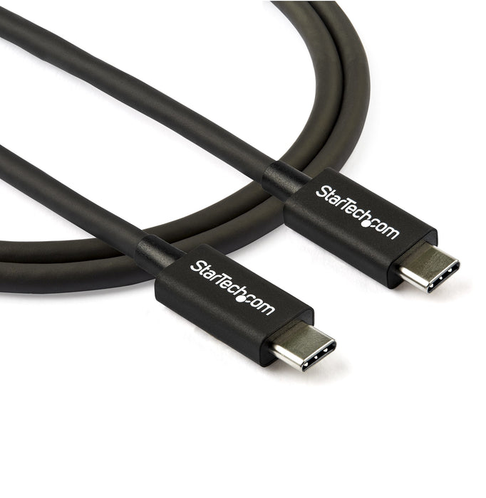 StarTech.com 2.6ft (80cm) Thunderbolt 3 Cable, 40Gbps, 100W PD, 4K/5K, Thunderbolt Certified, Compatible with Thunderbolt 4/USB 3.2/DisplayPort, Male, Male, 0.8 m, 40 Gbit/s, Black, Nickel