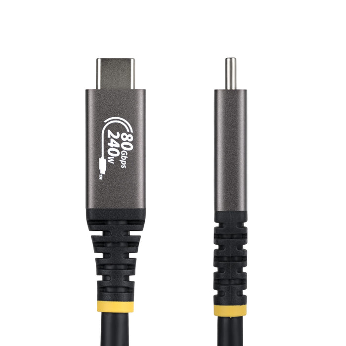 StarTech.com 1.5m (5ft) USB4 Cable, 80Gbps, USB-IF Certified USB-C Cable, 240W PD, 8K 120Hz/4K 240Hz DP2.1 DP80, TPE Jacket, Thunderbolt 4 Compatible - Black USB-C Cord, 1.5 m, USB C, USB C, USB4 Gen 4x2, 80 Gbit/s, Black