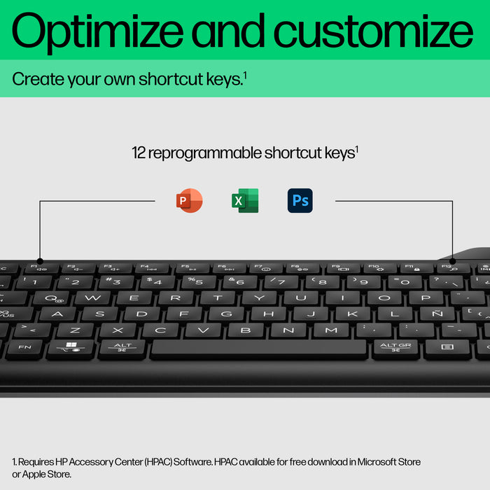 HP 460 Multi-Device Bluetooth Keyboard, Full-size (100%), Wireless, Bluetooth, Plunger key switch, Black