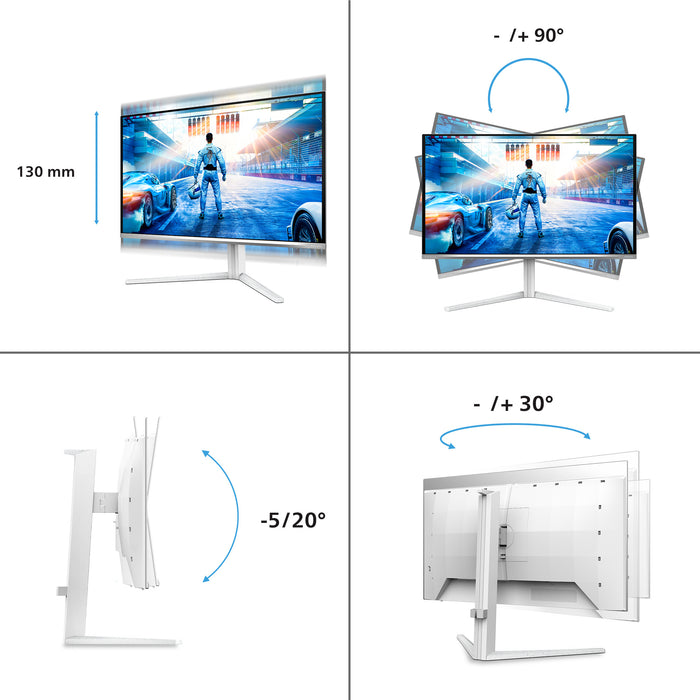 Philips Evnia 6000 27M2N6501L/00, 67.3 cm (26.5"), 2560 x 1440 pixels, Quad HD, QD-OLED, 0.03 ms, White