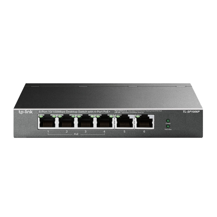 TP-Link TL-SF1006P, Unmanaged, Fast Ethernet (10/100), Full duplex, Power over Ethernet (PoE)