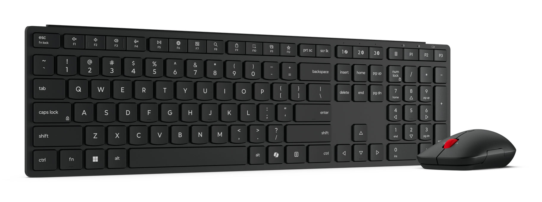 Lenovo 4X31S04847, Full-size (100%), Wireless, RF Wireless + Bluetooth, Black, Mouse included
