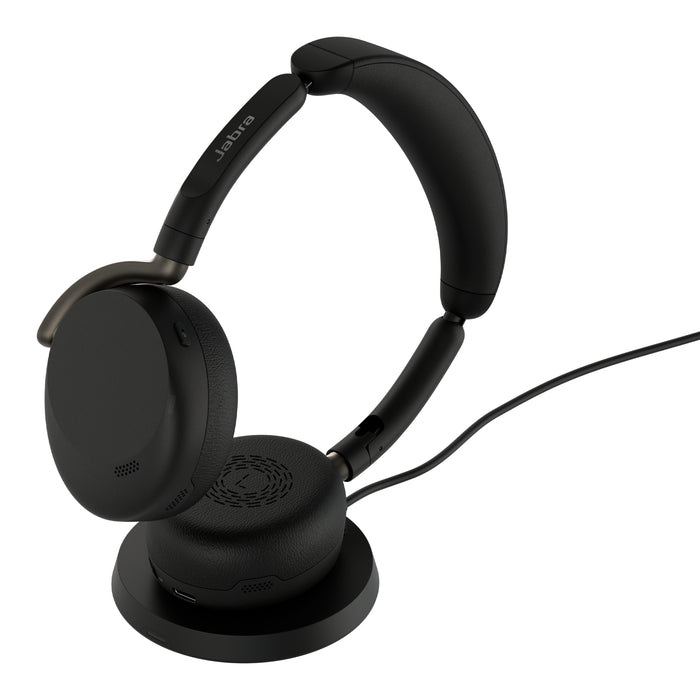 Jabra Evolve3 65 Flex UC - USB-A with Dongle - Black (Wireless Charging Pad), Wireless, Office/Call center, 20 - 20000 Hz, 143 g, Headset, Black