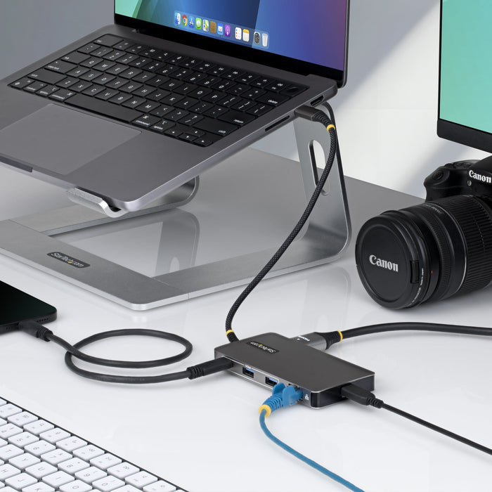 StarTech 9-in-1 USB-C Multiport Adapter with 4K 60Hz HDMI, 140W Power Delivery, USB 10Gbps, GbE, SD and MicroSD Slots, Plug-and-Play Mini Dock for Dell, HP, Lenovo Laptops