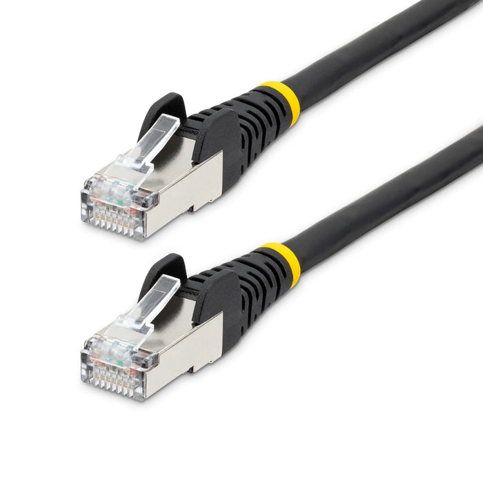 StarTech.com 7.5m CAT6a Ethernet Cable - Black - Low Smoke Zero Halogen (LSZH) - 10GbE 500MHz 100W PoE++ Snagless RJ-45 w/Strain Reliefs S/FTP Network Patch Cord, 7.5 m, Cat6a, S/FTP (S-STP), RJ-45, RJ-45, Black