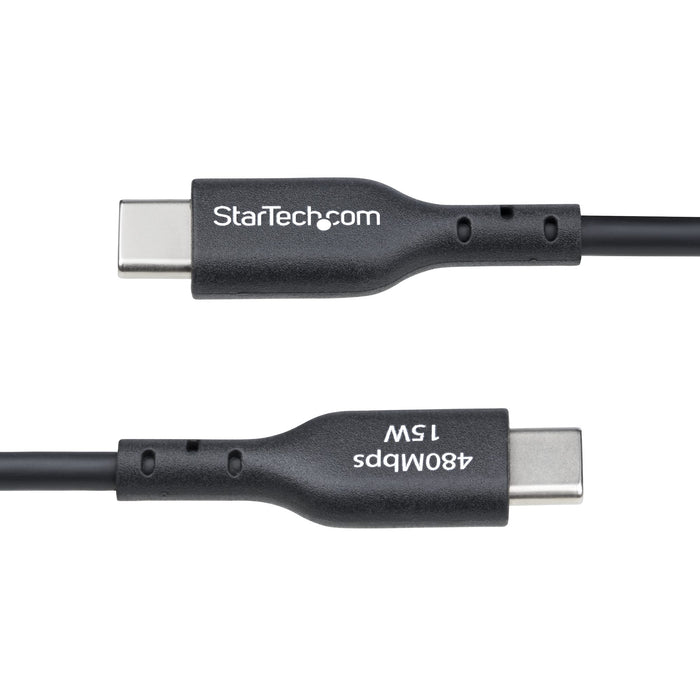 StarTech.com 3ft (1m) USB-A to USB-C Charging Cable, Charge & Sync, 3A, USB 2.0, TPE Jacket - Black USB Charging Cord, 1 m, USB A, USB C, USB 2.0, 0.48 Gbit/s, Black