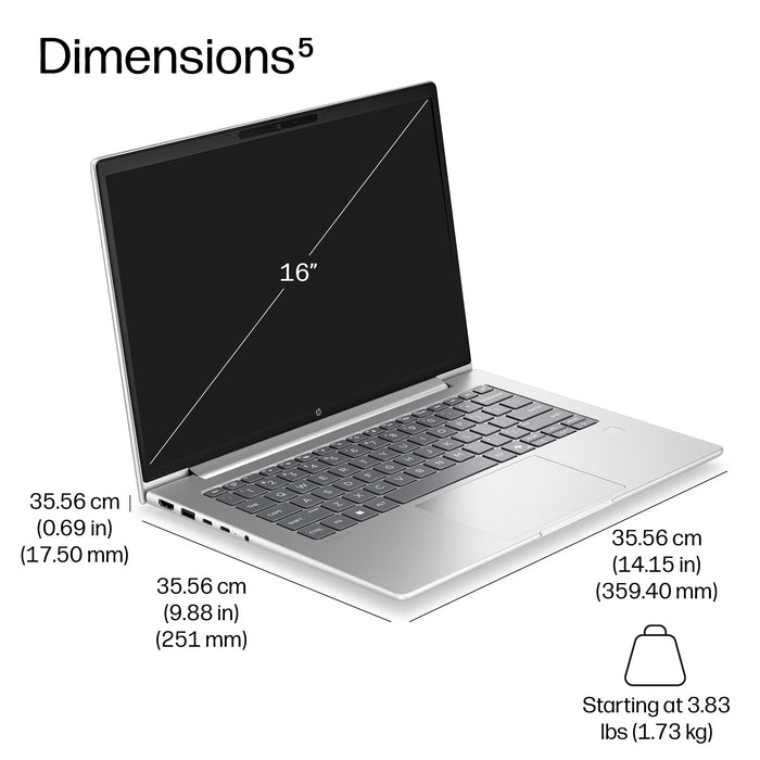 HP ProBook 4 G2i 16 inch Notebook Next Gen AI PC Wolf Pro Security Edition, Intel Core Ultra 7, 40.6 cm (16"), 1920 x 1200 pixels, 16 GB, 512 GB, Windows 11 Pro