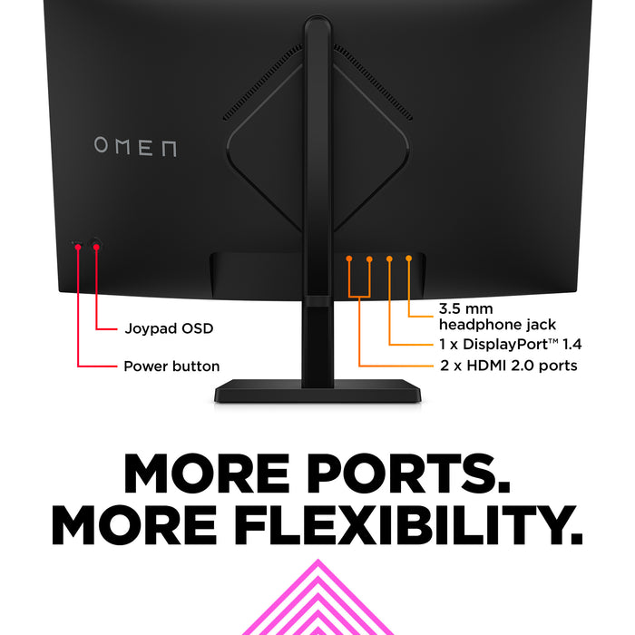 OMEN by HP OMEN by 31.5 inch QHD 165Hz Curved Gaming Monitor - OMEN 32c, 80 cm (31.5"), 2560 x 1440 pixels, Quad HD, LCD, 1 ms, Black