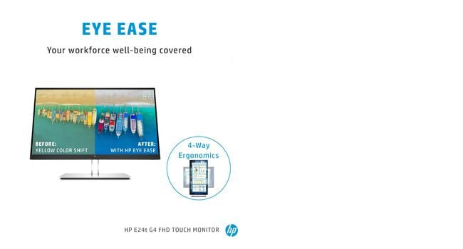 HP E-Series E24t G4, 60.5 cm (23.8"), 1920 x 1080 pixels, Full HD, LCD, 5 ms, Black, Silver