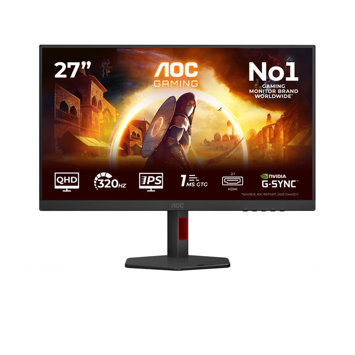 AOC G4 Q27G4SRU, 68.6 cm (27"), 2560 x 1440 pixels, Quad HD, LED, 1 ms, Black, Red