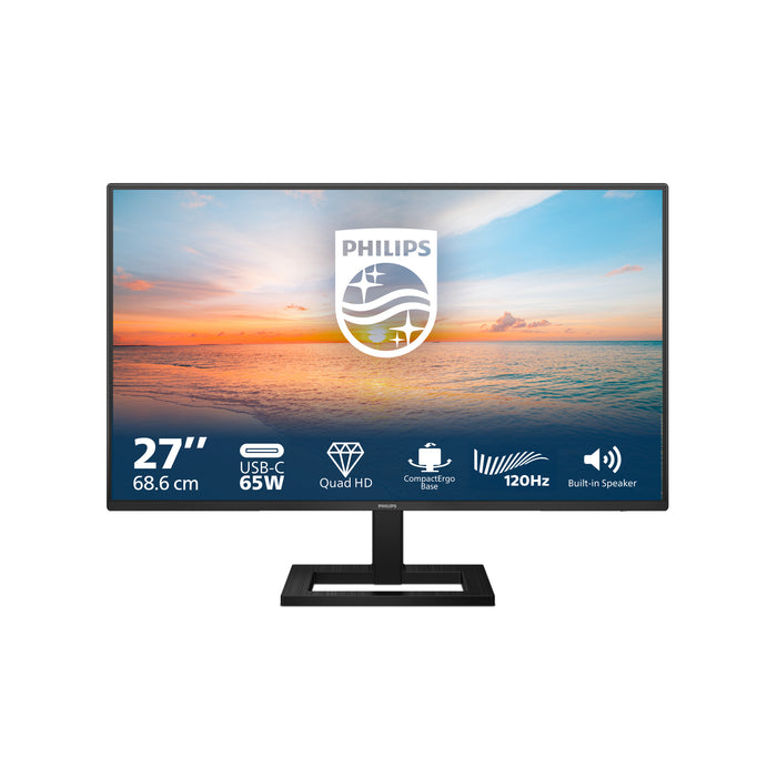 Philips 1000 series 27E1N1600AE/00, 68.6 cm (27"), 2560 x 1440 pixels, Quad HD, LCD, 4 ms, Black
