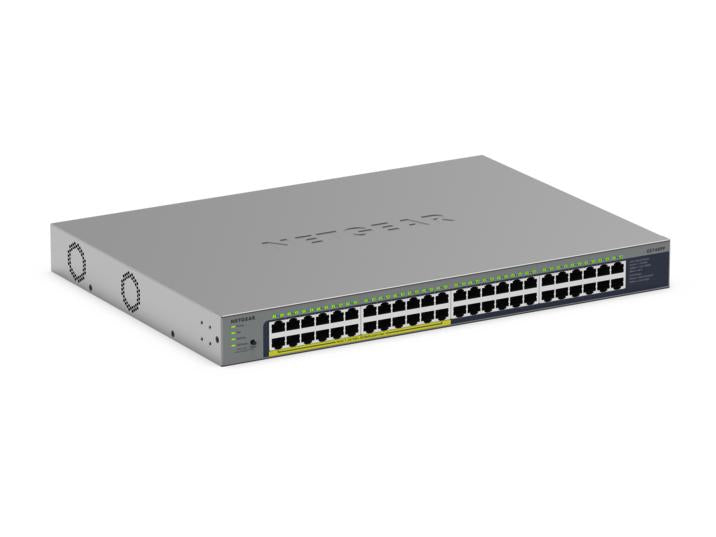NETGEAR GS748PP, Unmanaged, Gigabit Ethernet (10/100/1000), Full duplex, Power over Ethernet (PoE), Rack mounting