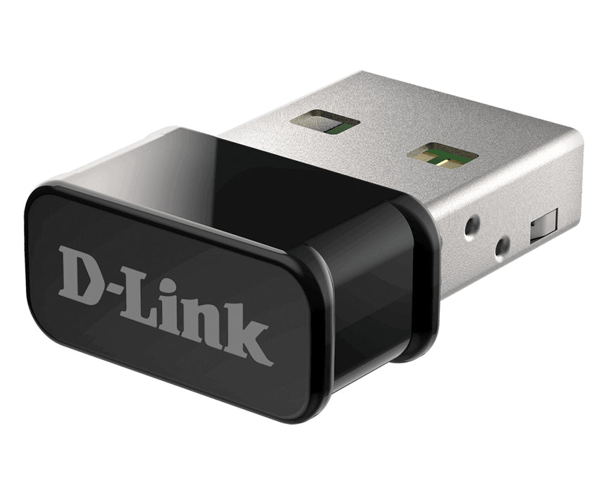 D-Link AC1300 MU-MIMO Nano USB Adapter, Wireless, USB, WLAN, Wi-Fi 5 (802.11ac), Black